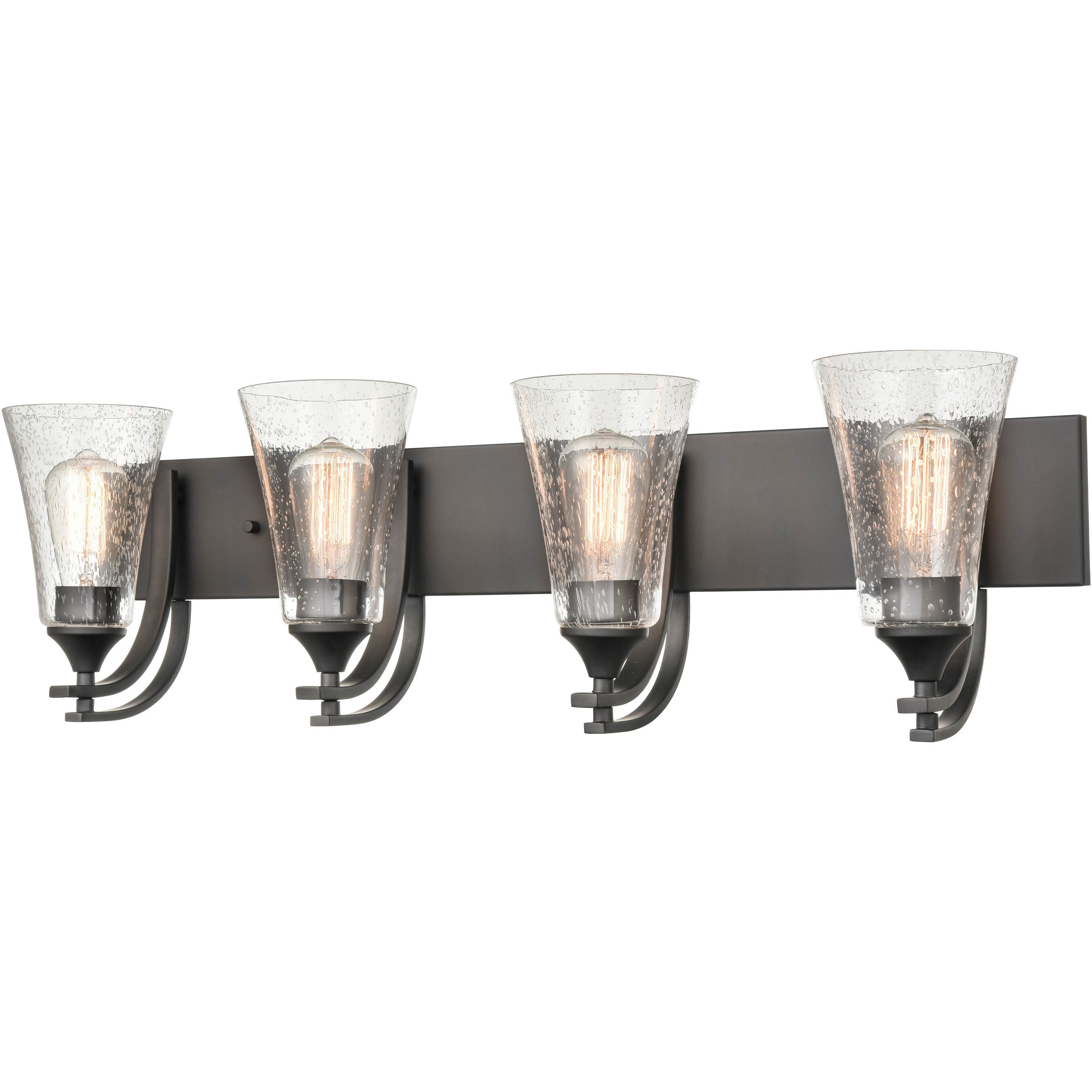 Natalie 4 Light 32 inch Matte Black Vanity Light Wall Light